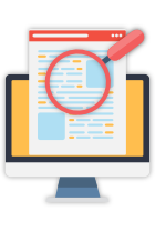 Lupe auf Computerbildschirm